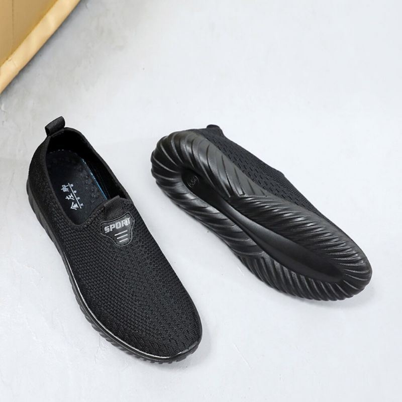 Męska Oddychająca Tkanina Antypoślizgowa Wygodna Podeszwa Slip On Old Peking Casual Shoes