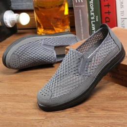 Męska Siatka Oddychająca Antypoślizgowa Wygodna Podeszwa Slip On Old Peking Casual Shoes