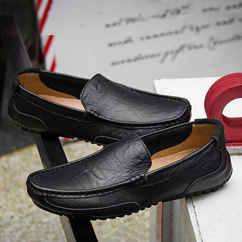 Męska Skóra Bydlęca Na Co Dzień Lekkie Miękkie Podeszwy Walking Slip On Flats