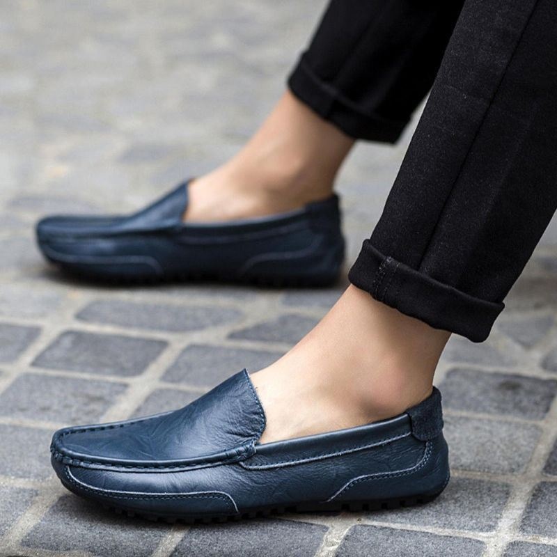 Męska Skóra Bydlęca Na Co Dzień Lekkie Miękkie Podeszwy Walking Slip On Flats