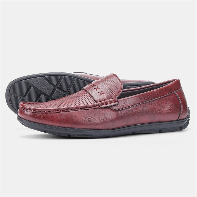 Męska Skóra Z Mikrofibry Oddychająca Miękka Podeszwa Slip On Wygodne Buty Do Jazdy Na Co Dzień W Stylu Vintage