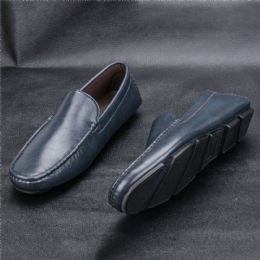 Męska Skóra Z Mikrofibry Oddychająca W Stylu Vintage Miękka Podeszwa Slip On Wygodne Buty Do Jazdy Na Co Dzień