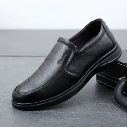 Męskie Business Slip On Casual Codzienne Buty Z Prawdziwej Skóry