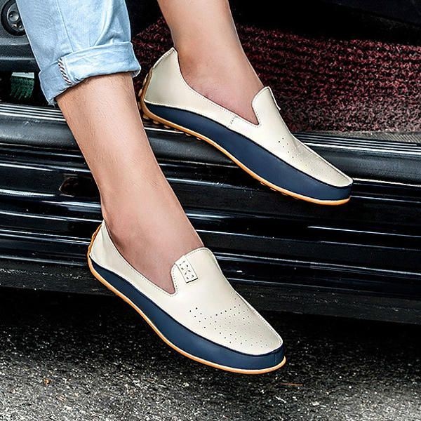 Męskie Buty Outdoor Casual Round Toe Slip On Oddychające Mieszkania