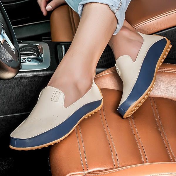 Męskie Buty Outdoor Casual Round Toe Slip On Oddychające Mieszkania