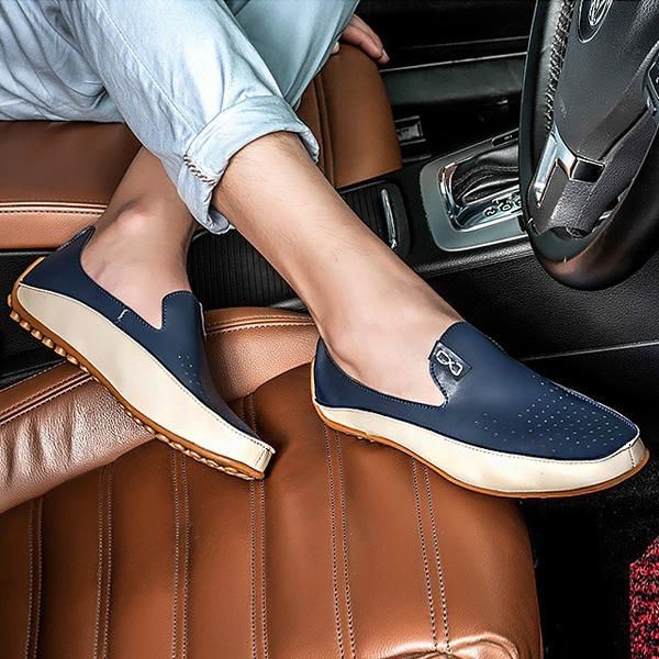 Męskie Buty Outdoor Casual Round Toe Slip On Oddychające Mieszkania