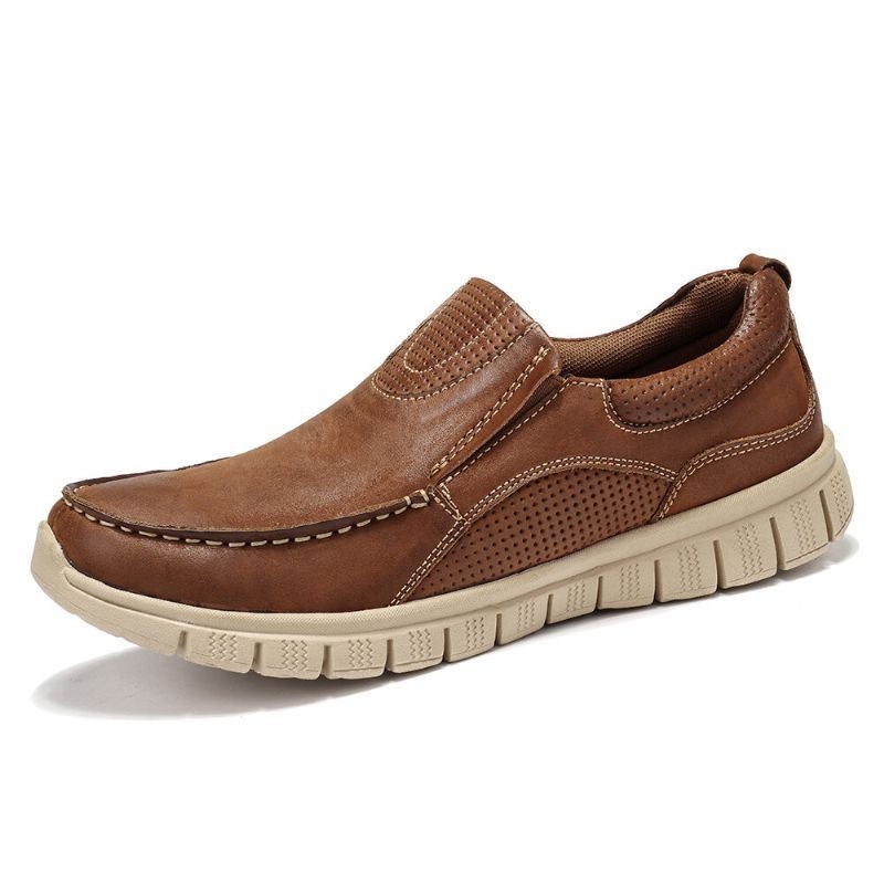 Męskie Buty Z Miękkiej Skóry Z Mikrofibry Slip On Boat Shoes