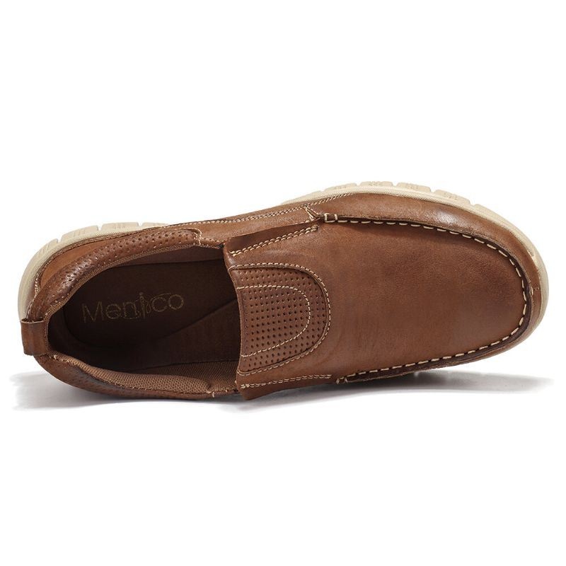 Męskie Buty Z Miękkiej Skóry Z Mikrofibry Slip On Boat Shoes