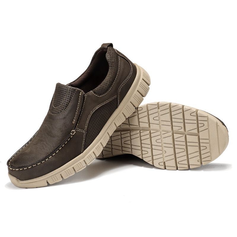 Męskie Buty Z Miękkiej Skóry Z Mikrofibry Slip On Boat Shoes