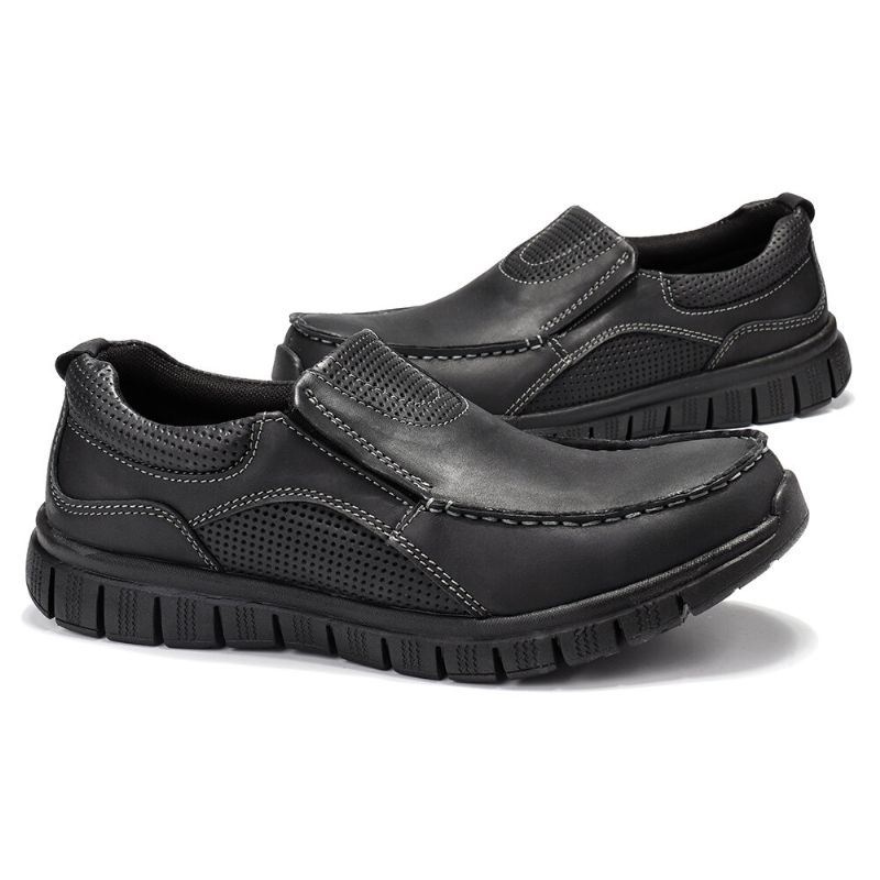 Męskie Buty Z Miękkiej Skóry Z Mikrofibry Slip On Boat Shoes