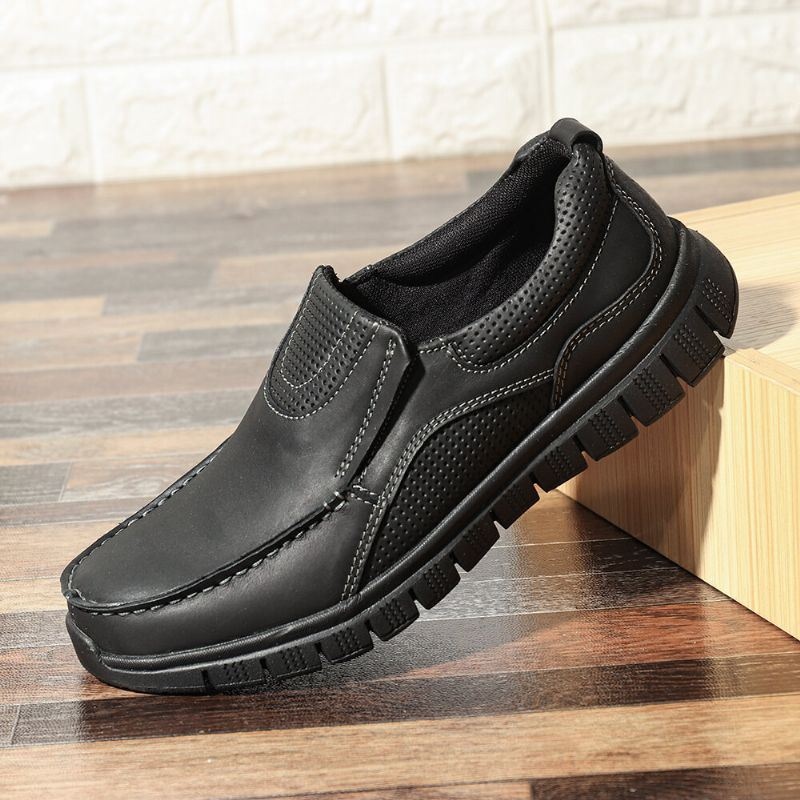 Męskie Buty Z Miękkiej Skóry Z Mikrofibry Slip On Boat Shoes