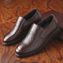 Męskie Buty Z Okrągłym Noskiem Comfort Slip On Business Casual Loafers Bawełniane Buty