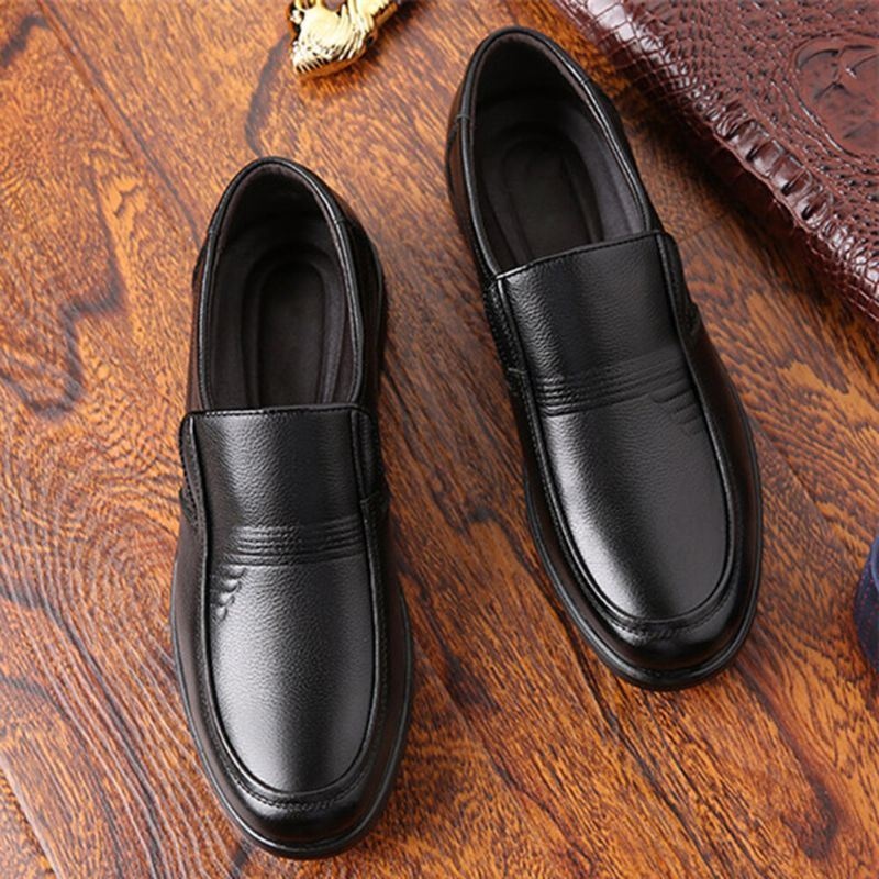 Męskie Buty Z Okrągłym Noskiem Comfort Slip On Business Casual Loafers Bawełniane Buty