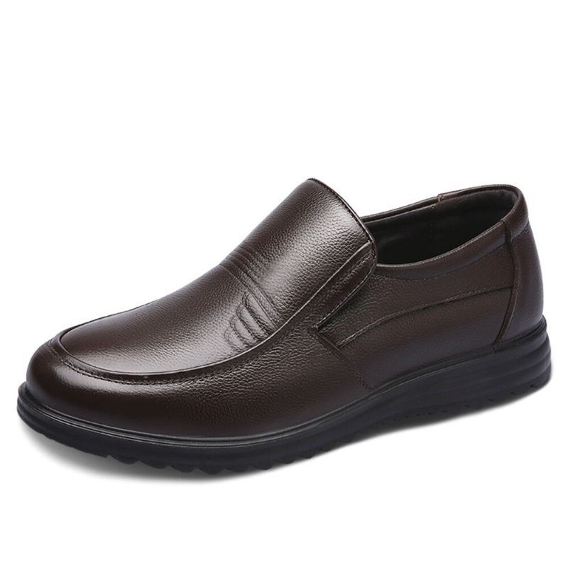 Męskie Buty Z Okrągłym Noskiem Comfort Slip On Business Casual Loafers Bawełniane Buty