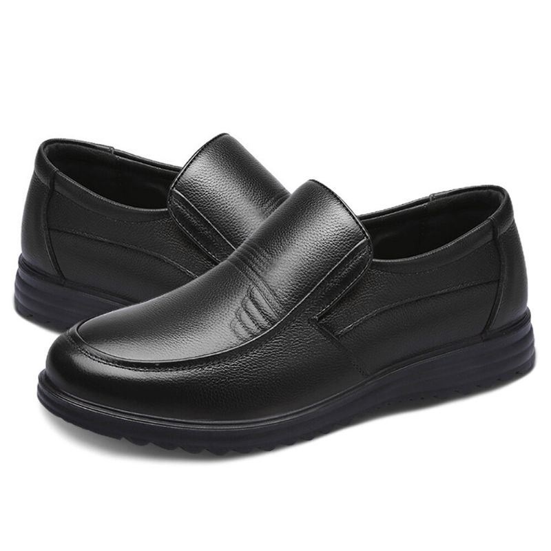 Męskie Buty Z Okrągłym Noskiem Comfort Slip On Business Casual Loafers Bawełniane Buty