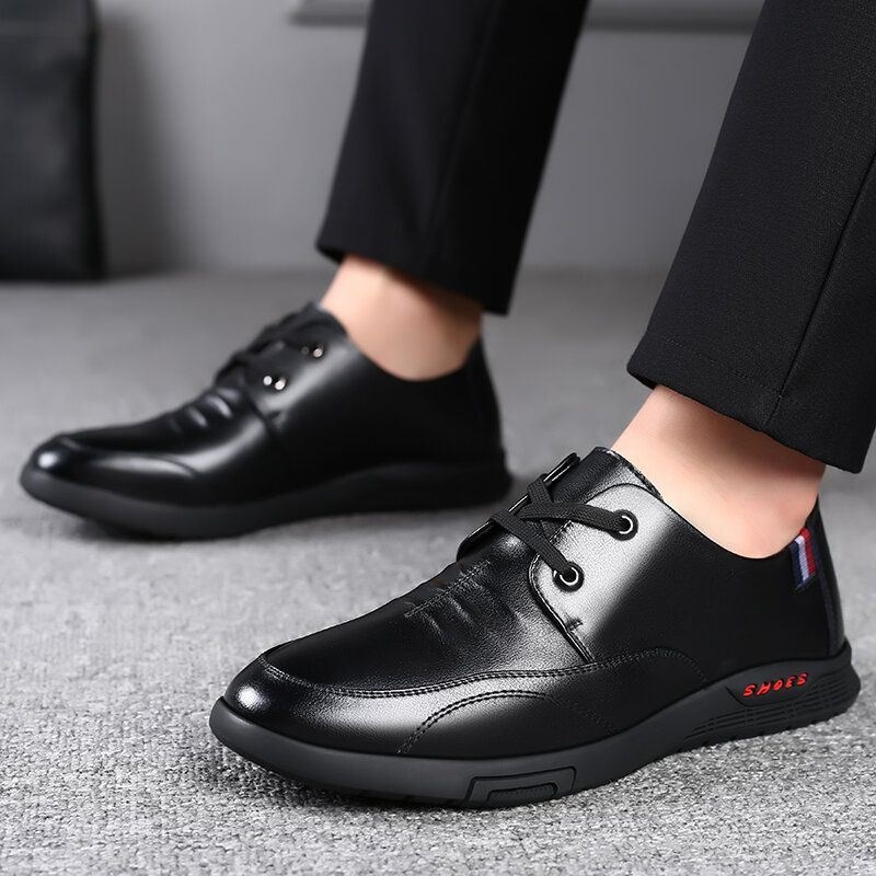 Męskie Buty Ze Skóry Bydlęcej Antypoślizgowe Business Casual Flat Shoes