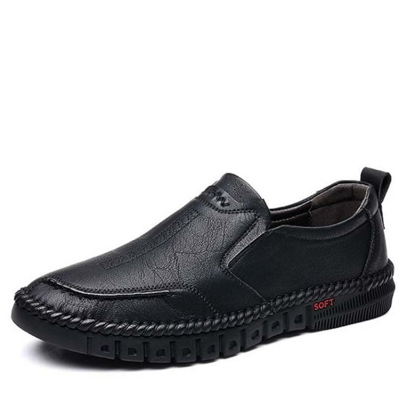 Męskie Krótkie Miękkie Ręcznie Szyte Gumowe Podeszwy Casual Business Shoes