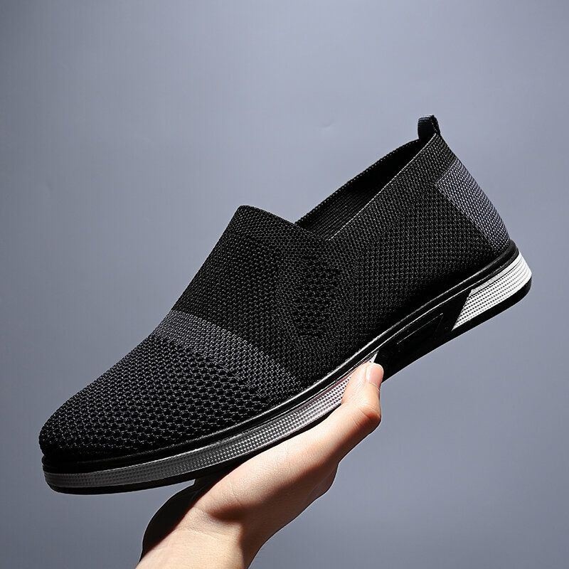 Męskie Mesh Casual Sneakers Lekkie Oddychające Sneaker Casual Sportowe Buty Dzianiny Wygodne Płaskie