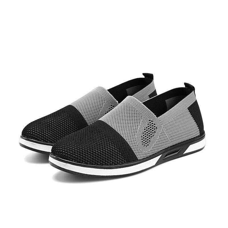 Męskie Mesh Casual Sneakers Lekkie Oddychające Sneaker Casual Sportowe Buty Dzianiny Wygodne Płaskie