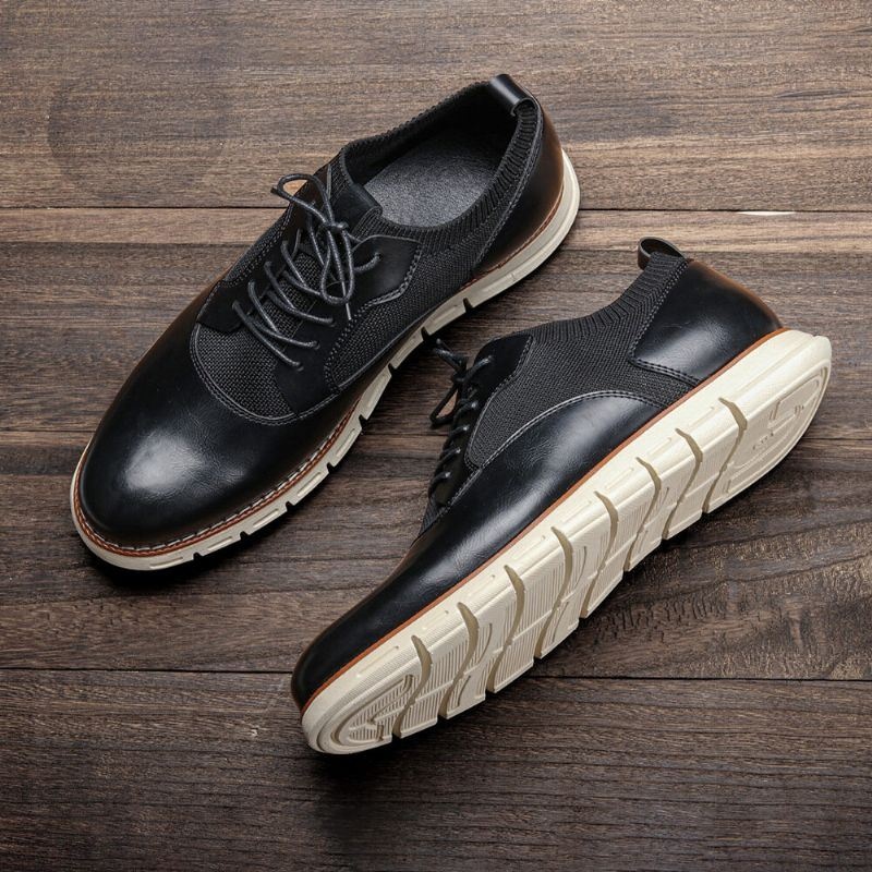 Męskie Oddychające Tkaniny Z Mikrofibry Łączenie Miękkiej Podeszwy Pointy-toe Business Casual Oxfords Shoes