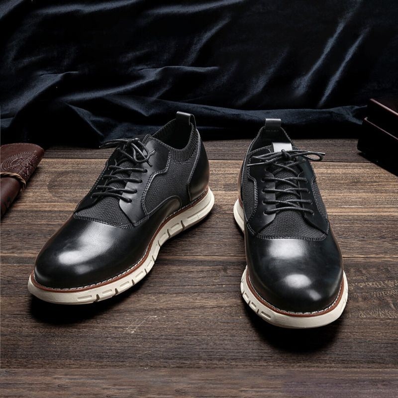 Męskie Oddychające Tkaniny Z Mikrofibry Łączenie Miękkiej Podeszwy Pointy-toe Business Casual Oxfords Shoes