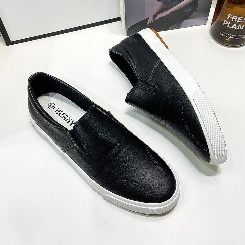 Męskie Oddychające Wygodne Dno Z Mikrofibry Solidne Slip On Casual Court Shoes