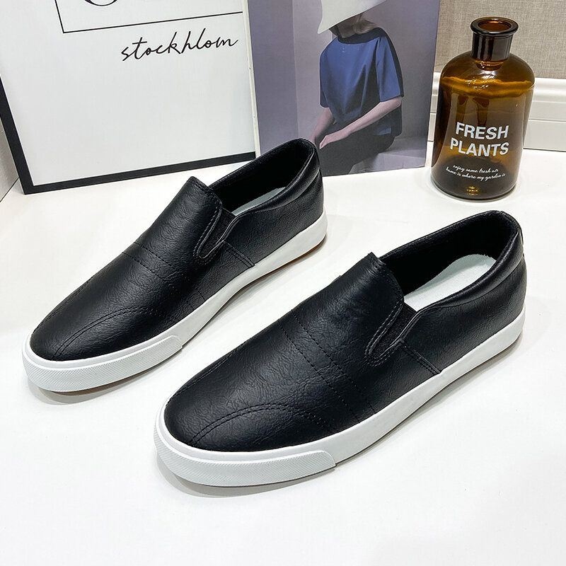 Męskie Oddychające Wygodne Dno Z Mikrofibry Solidne Slip On Casual Court Shoes