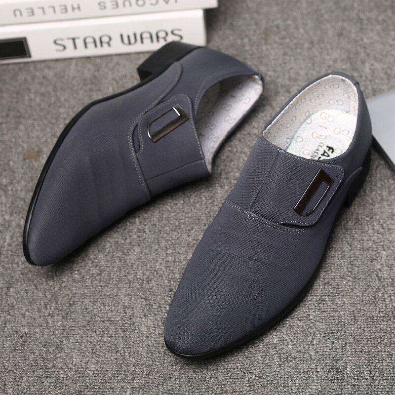 Męskie Płótno Oddychające Antypoślizgowe Pointy Toe Krótkie Slip On Casual Business Shoes