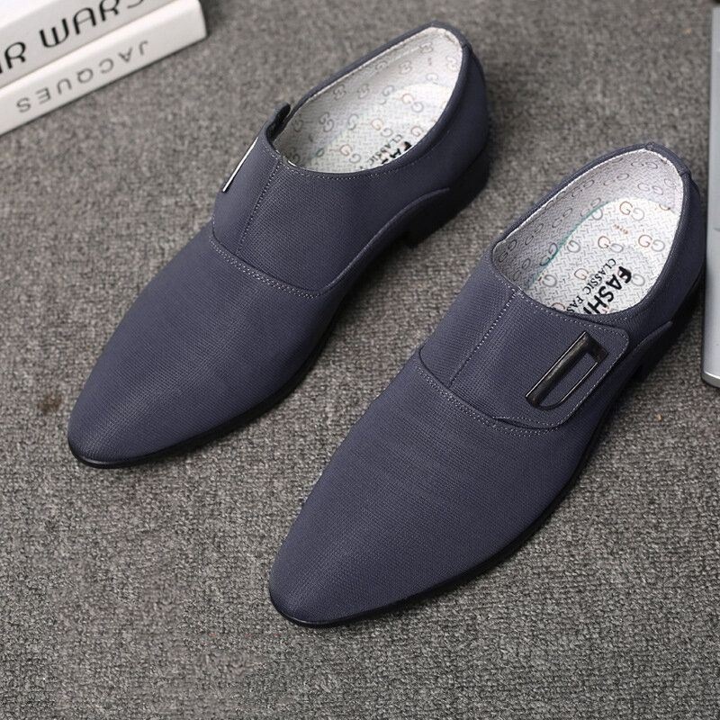 Męskie Płótno Oddychające Antypoślizgowe Pointy Toe Krótkie Slip On Casual Business Shoes