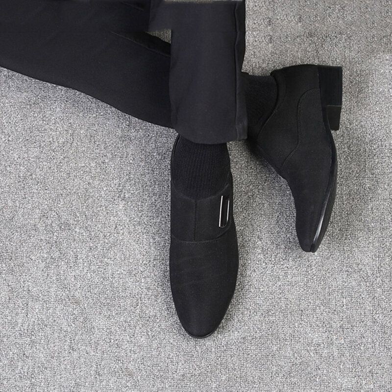 Męskie Płótno Oddychające Antypoślizgowe Pointy Toe Krótkie Slip On Casual Business Shoes