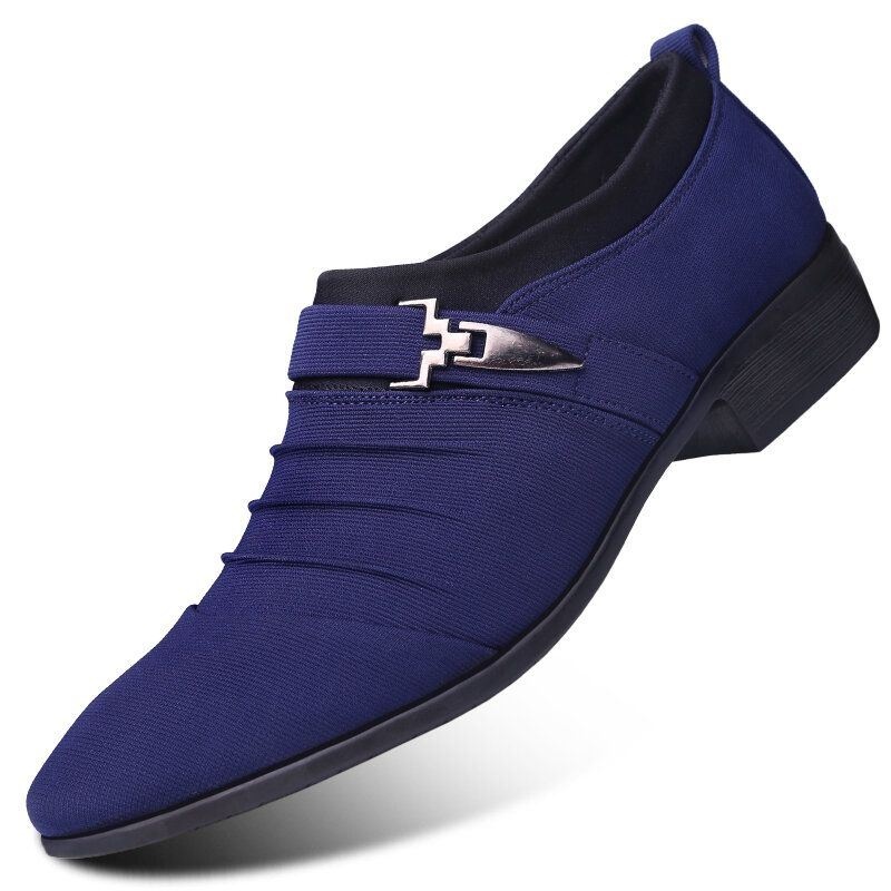 Męskie Płótno Oddychające Antypoślizgowe Pointy Toe Krótkie Slip On Casual Business Shoes