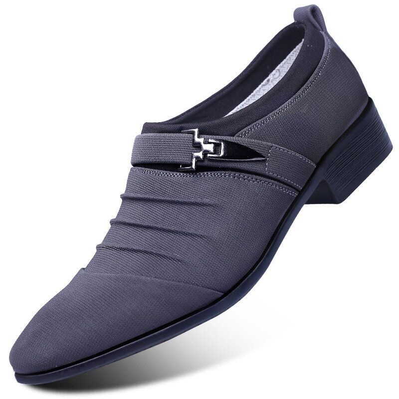 Męskie Płótno Oddychające Antypoślizgowe Pointy Toe Krótkie Slip On Casual Business Shoes