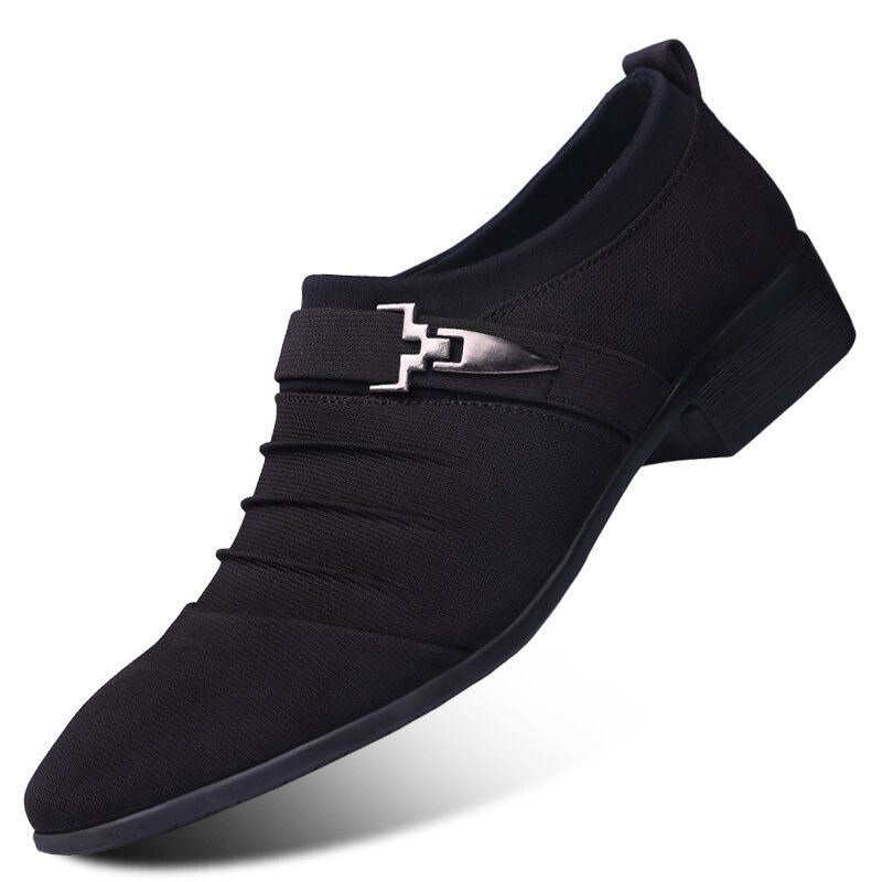 Męskie Płótno Oddychające Antypoślizgowe Pointy Toe Krótkie Slip On Casual Business Shoes