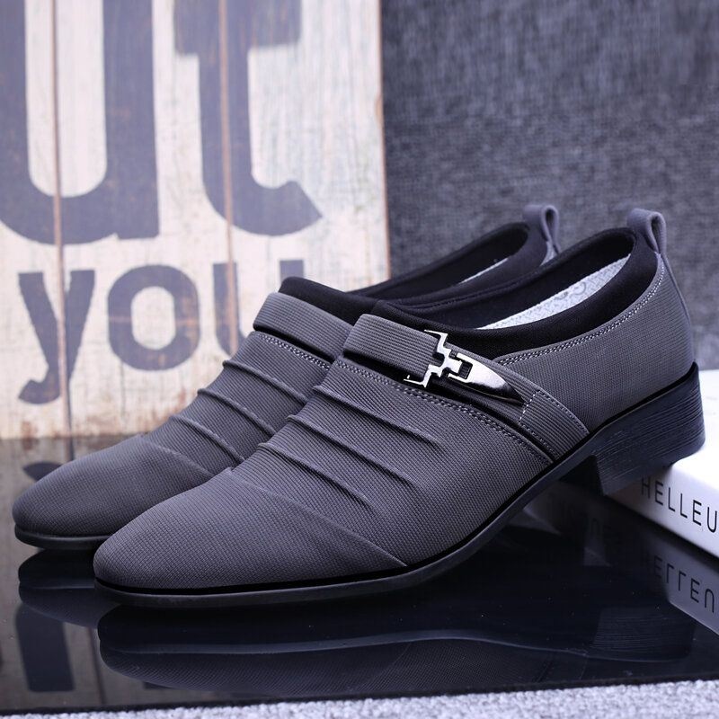 Męskie Płótno Oddychające Antypoślizgowe Pointy Toe Krótkie Slip On Casual Business Shoes