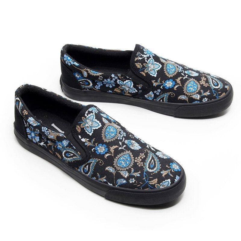 Męskie Płótno Oddychające Slip On Soft Pattern Casual Court Shoes