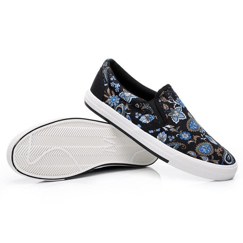 Męskie Płótno Oddychające Slip On Soft Pattern Casual Court Shoes