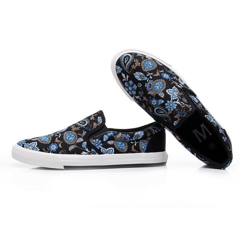 Męskie Płótno Oddychające Slip On Soft Pattern Casual Court Shoes