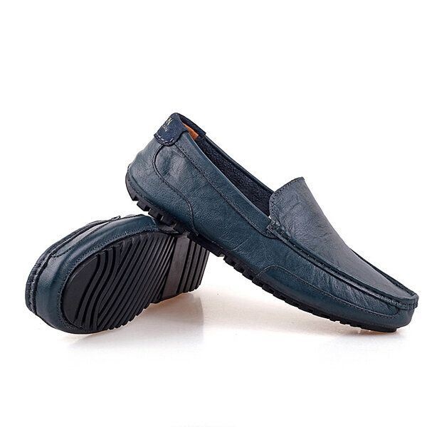 Męskie Skórzane Buty Do Jazdy Na Co Dzień Slip On Outdoor Flat Miękkie Wygodne Mokasyny