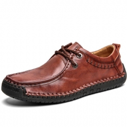 Męskie Skórzane Szwy Bydlęce Antypoślizgowe Miękkie Podeszwy Business Casual Shoes