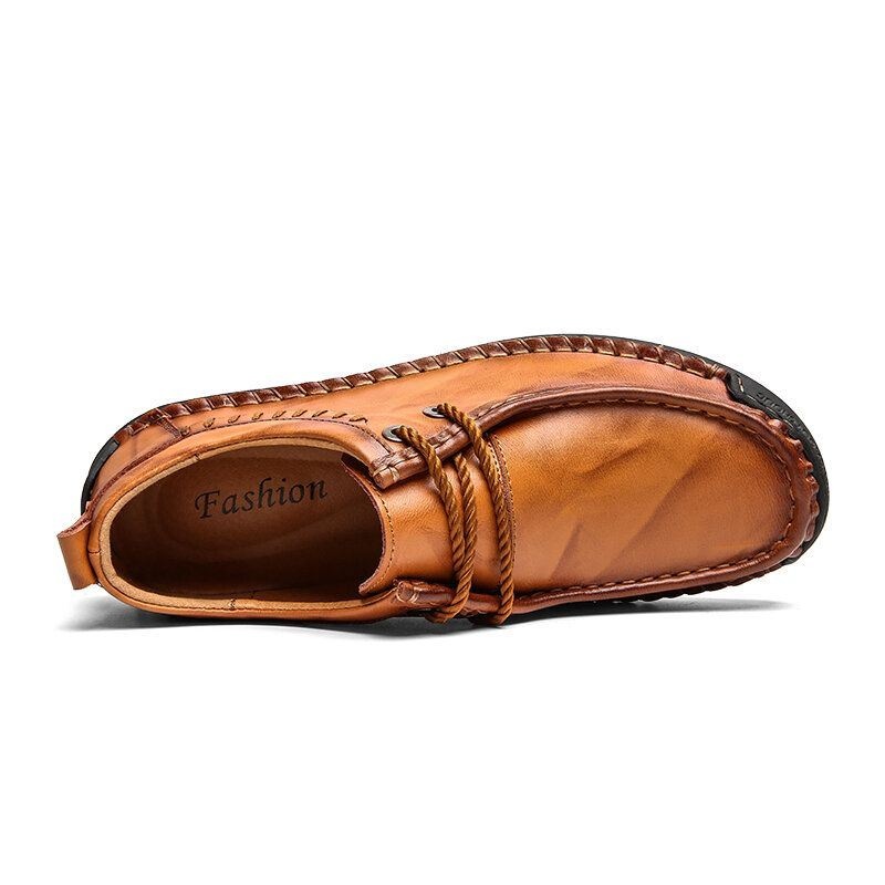 Męskie Skórzane Szwy Bydlęce Antypoślizgowe Miękkie Podeszwy Business Casual Shoes