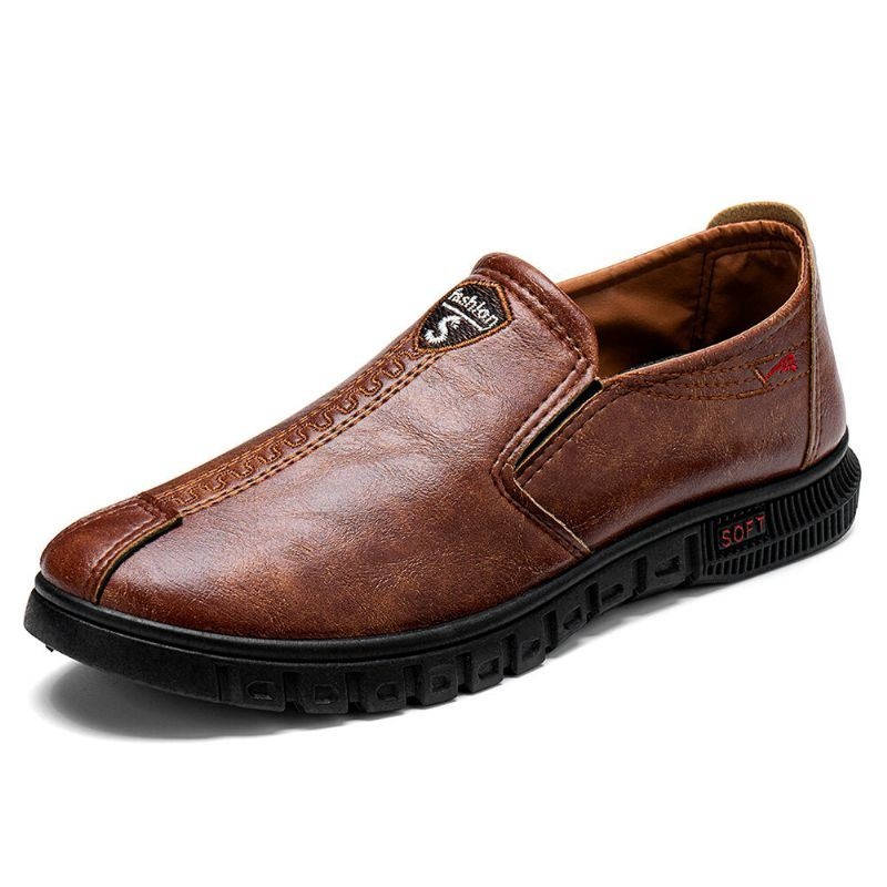 Męskie Szwy Na Miękkiej Podeszwie Slip On Casual Business Shoes