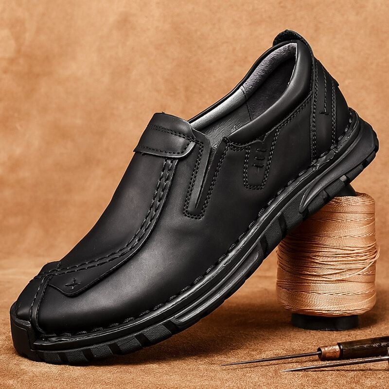 Męskie Szwy Ręczne Skóra Bydlęca Antypoślizgowa Miękka Podeszwa Business Casual Shoes