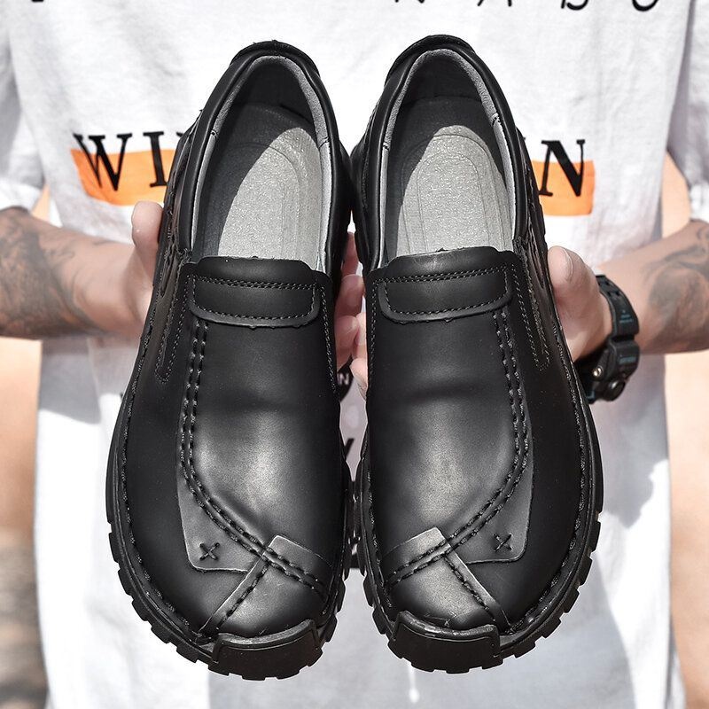 Męskie Szwy Ręczne Skóra Bydlęca Antypoślizgowa Miękka Podeszwa Business Casual Shoes