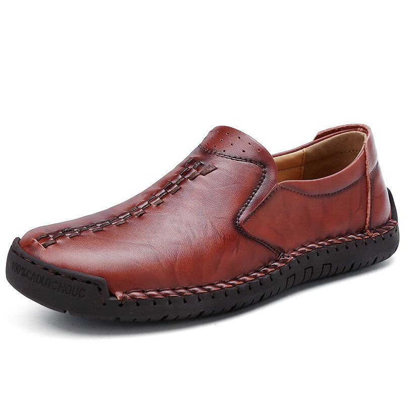 Męskie Szwy Ręczne Skóra Bydlęca Antypoślizgowa Miękka Podeszwa Business Casual Shoes