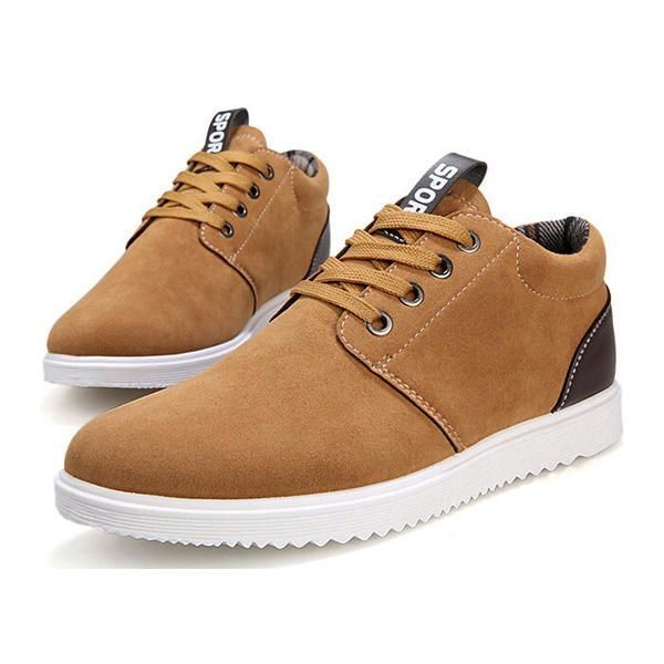 Moda Męska Sport Casual Athletic Sneakers Zamszowe Wygodne Buty Na Płaskim Obcasie