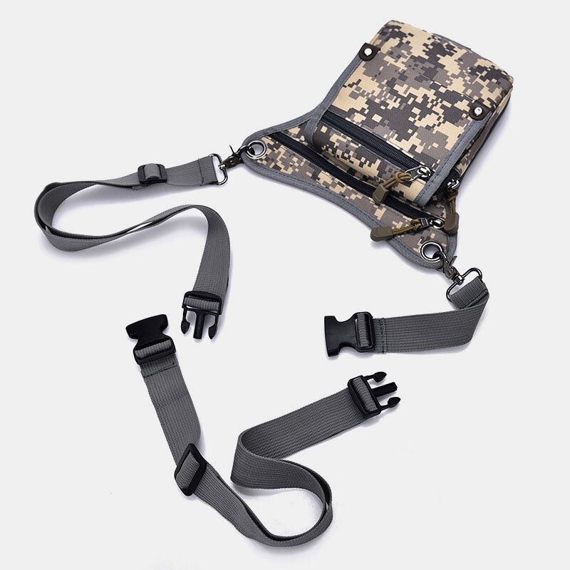 Mężczyźni Nylon Kamuflaż Tactical Outdoor Sport Wielofunkcyjna Wodoodporna Torba Na Talię Torba Na Nogę Torba Na Ramię Do Jazdy Konnej