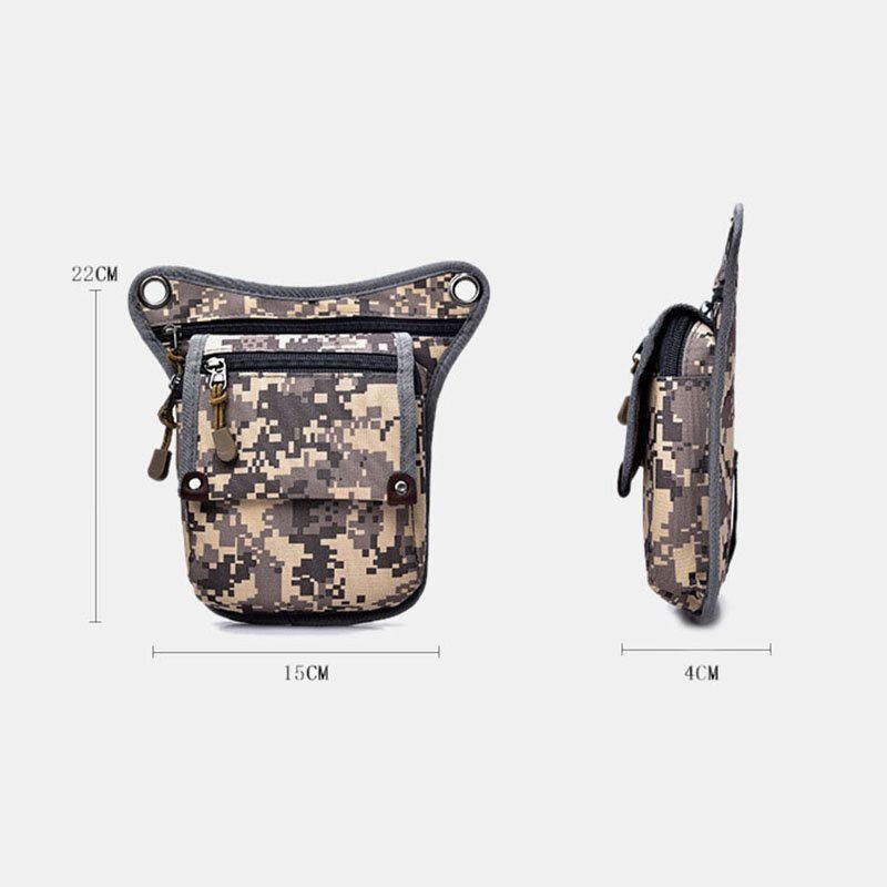 Mężczyźni Nylon Kamuflaż Tactical Outdoor Sport Wielofunkcyjna Wodoodporna Torba Na Talię Torba Na Nogę Torba Na Ramię Do Jazdy Konnej