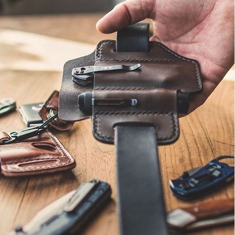 Mężczyźni Prawdziwej Skóry Retro Mini Easy Carry Multitool Organizer Torba Na Sprzęt Torba Na Pasek Torba Na Pasek Z Szlufką Na Pasek