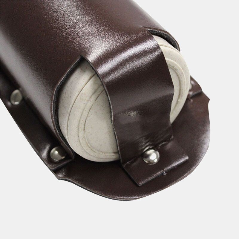 Mężczyźni Vintage Faux Leather Talia Torba Na Butelkę Torba Do Noszenia Fanny Pack Z Uchwytem Na Butelkę Wody