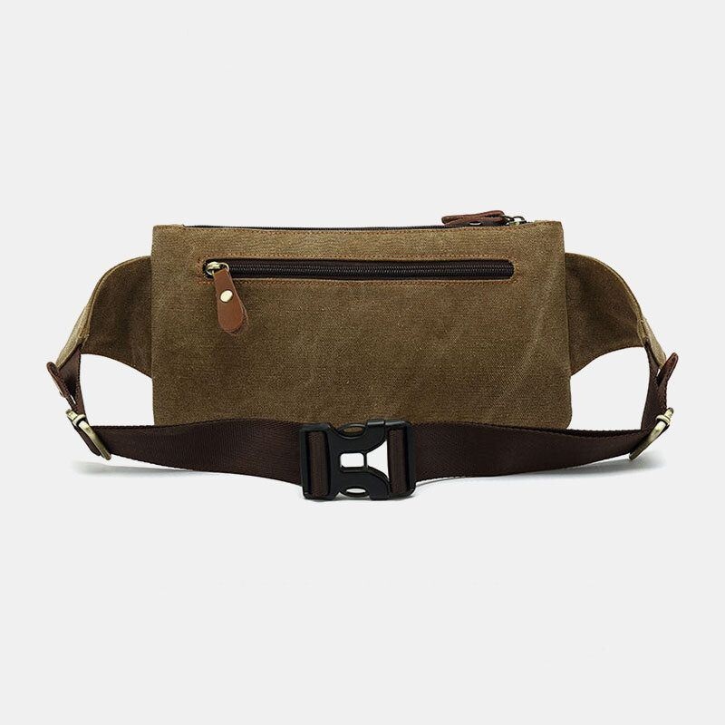 Męska Płócienna Torba Na Talię Wielofunkcyjna Kieszeń Na Zatrzask Outdoor Casual Chest Bag Torba Na Ramię